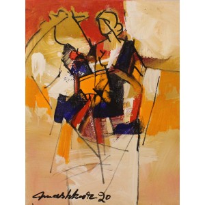 Mashkoor Raza, 16 x 12 Inch, Oil on Canvas, Figurative Painting, AC-MR-451